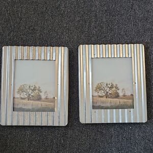 Silver Ribbed Picture Frames